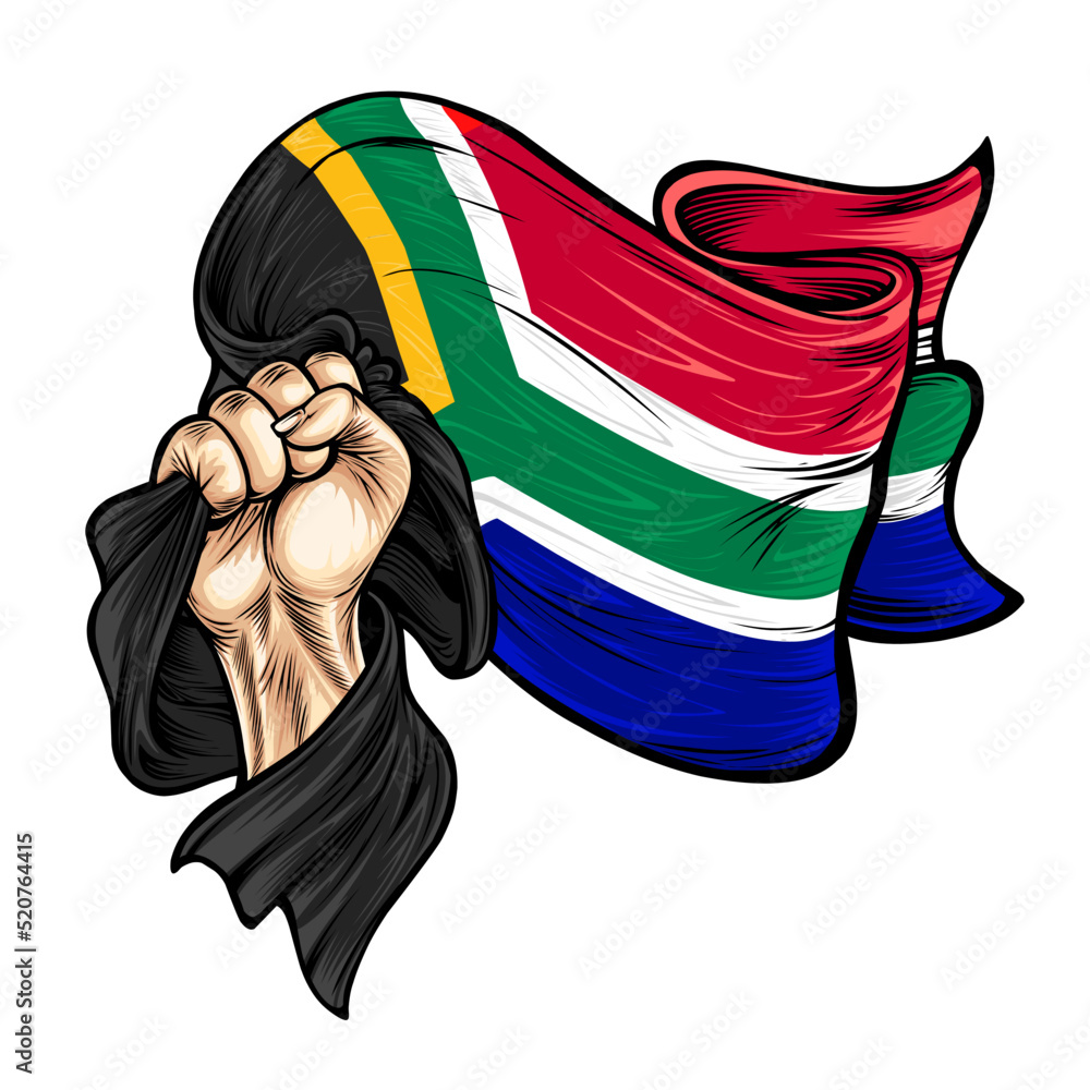 Vector illustration on the theme south Africa independence day. Hands with  national flags of south Africa. Freedom south Africa Stock Vector | Adobe  Stock