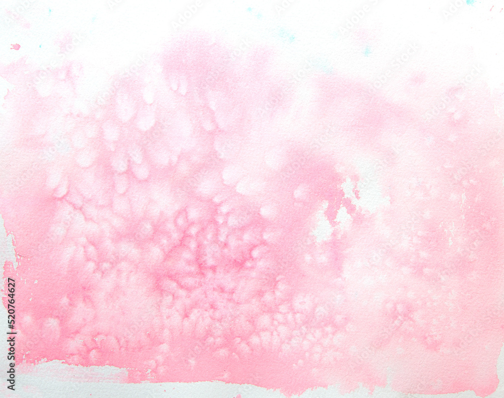 Abstract handmade pink pastel watercolor background
