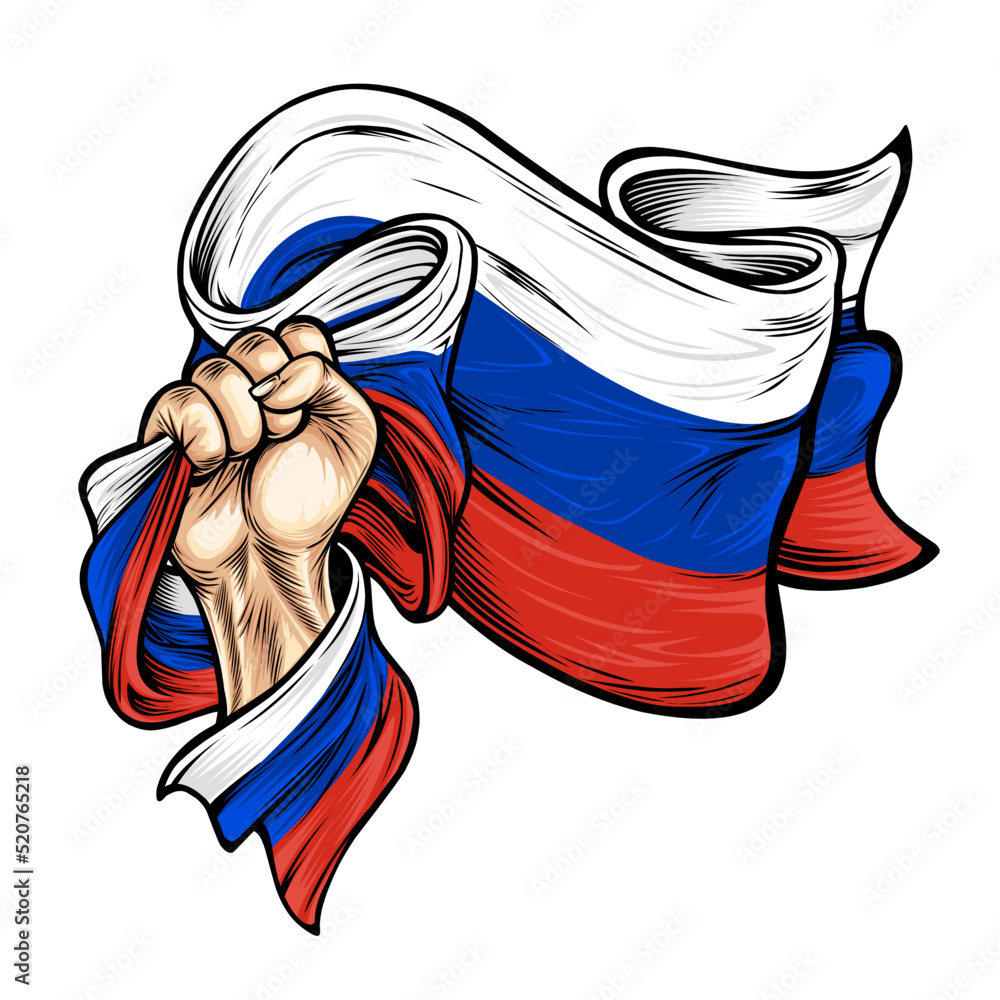 Vector illustration on the theme Russian independence day. Hands with