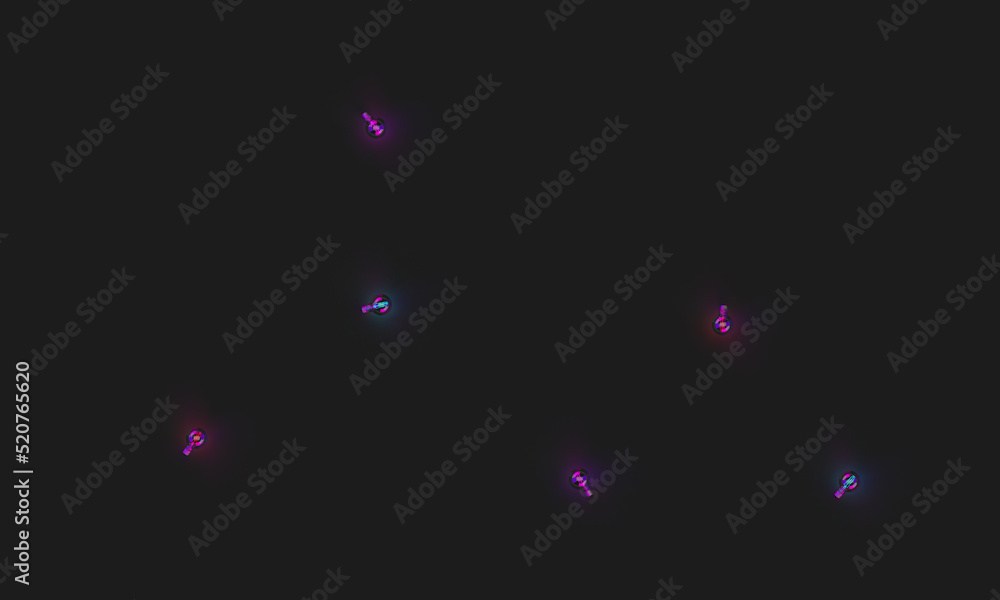 Pattern of light bulbs on a dark background. Blue purple lamp light. 3d render on the topic of electricity, technology, innovation, design. Pattern of light bulbs on a dark background. Blue purple lamp light. 3d render on the topic of electricity, technology, innovation, design.