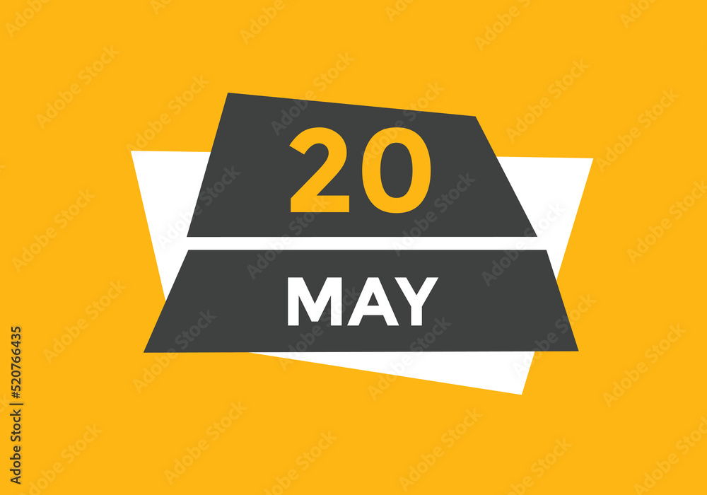 may 20 calendar reminder. 20th may daily calendar icon template. Vector illustration
may 20 calendar reminder. 20th may daily calendar icon template. Vector illustration