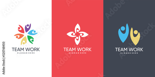 Community logo design vector with creative modern concept style