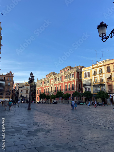 Seville, Spain, September 11, 2021: The Cajasol Foundation Headquarters, former Audience building, at San Francisco Square IN Sevilla. photo
