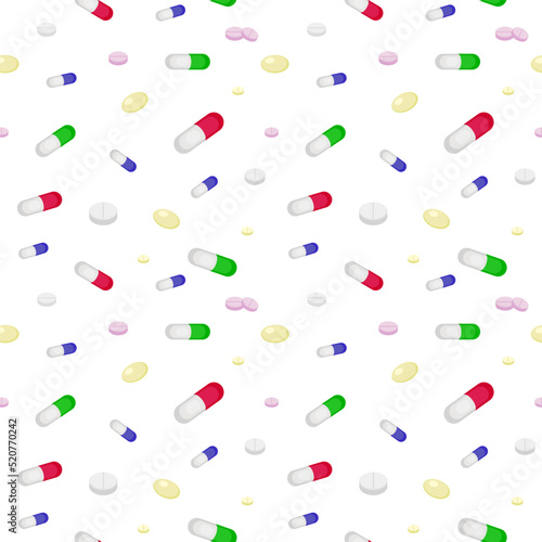 pattern of colorful pills, pattern of capsules