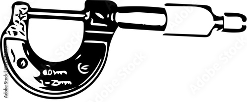 Vector illustration of a lab equipment called screw guage