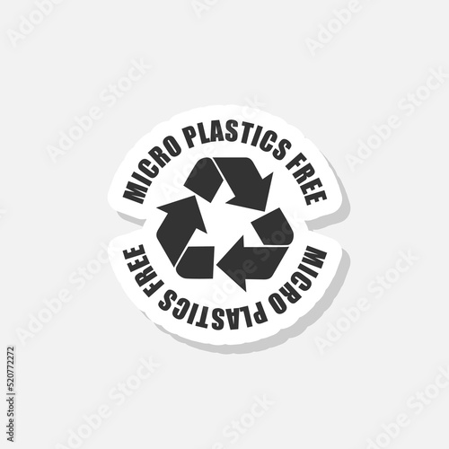 Micro plastics free icon sticker