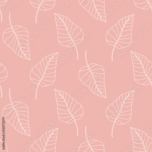 Foliage Seamless Pattern. Floral tropical Vintage leaves endless background