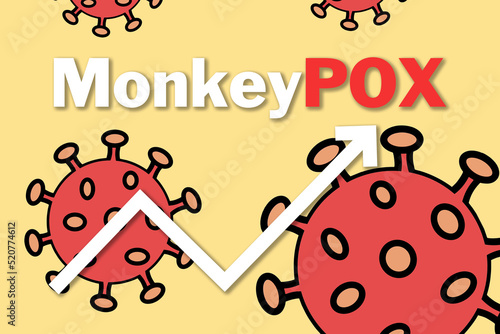 Monkeypox virus. The arrow shows an increase in disease of Monkeypox virus. 