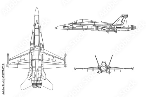 Avión de combate moderno polivalente F-18 photo