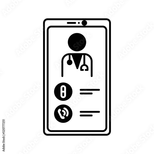 Black solid icon for Telemedicine