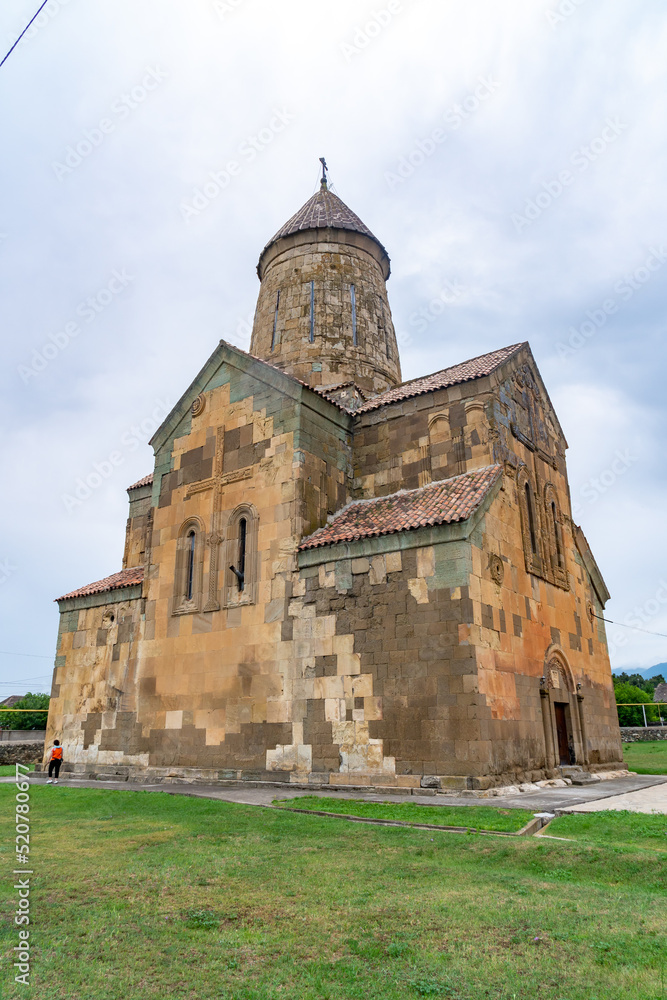 View of ancient Orthodox Church of Assumption of Blessed Virgin Mary in small Georgian village of Metekhi View of ancient Orthodox Church of Assumption of Blessed Virgin Mary in small Georgian village of Metekhi
