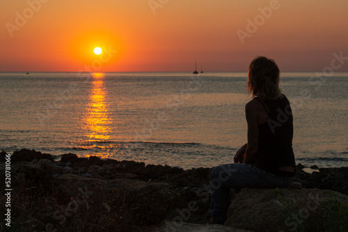 tramonto all'isola delle femmine in sicilia © Marco