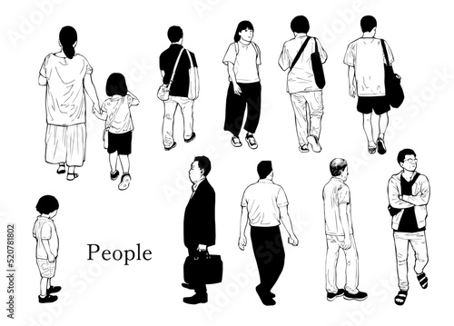 通行人、街の人々