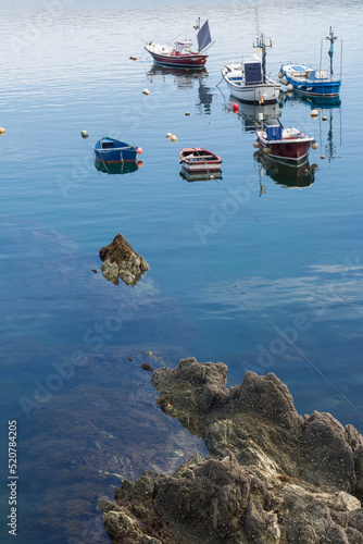 Boats on the sea. Harbour. Cudillero, Asturias  photo