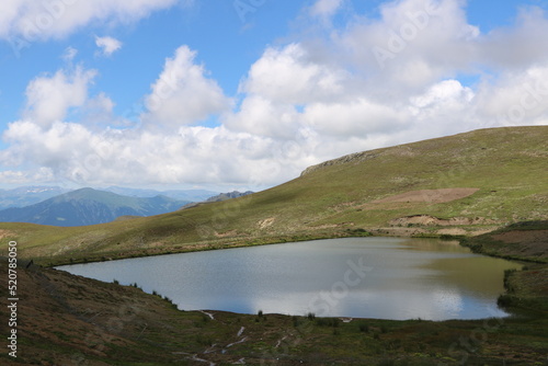 Fresh water pond in a cloudy day on Eastern Black Sea Mountains, Turkey.