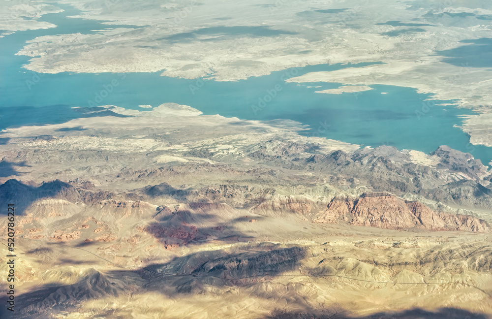 A beautiful mountain landscape that rises from the desert surrounding Las Vegas, Nevada. This rugged, arid region is part of the Mojave desert.