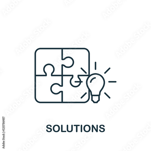 Solutions icon. Monochrome simple Brain Process icon for templates, web design and infographics