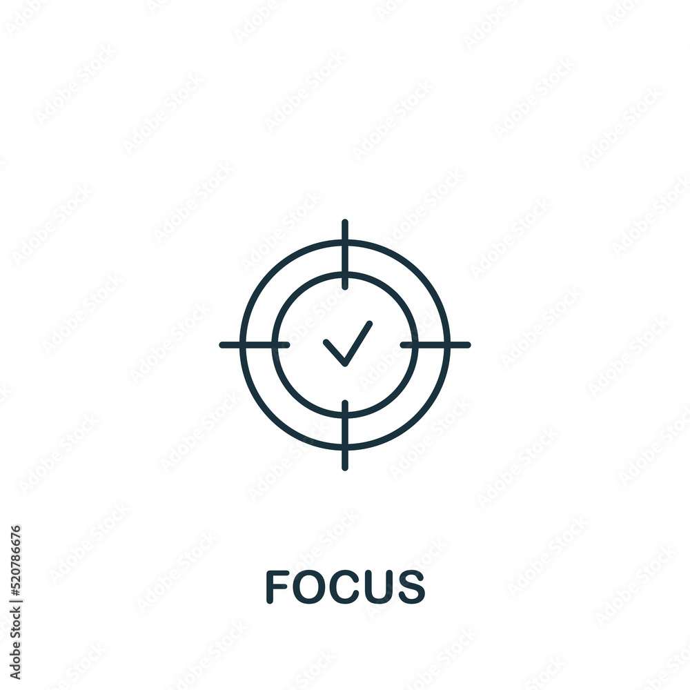 Focus icon. Monochrome simple Brain Process icon for templates, web design and infographics Focus icon. Monochrome simple Brain Process icon for templates, web design and infographics