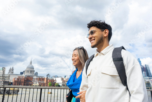 Photography United Kingdom, London, Tourist couple enjoying city break