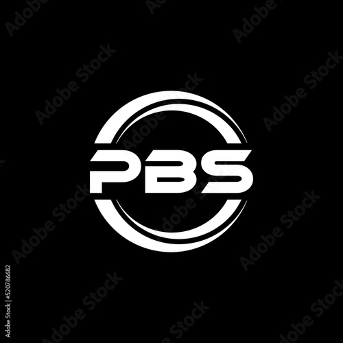 PBS letter logo design with black background in illustrator, vector logo modern alphabet font overlap style. calligraphy designs for logo, Poster, Invitation, etc. photo