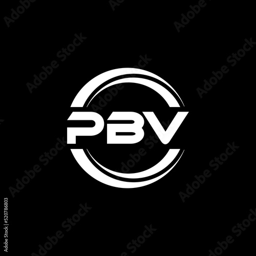 PBV letter logo design with black background in illustrator  vector logo modern alphabet font overlap style. calligraphy designs for logo  Poster  Invitation  etc.