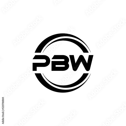 PBW letter logo design with white background in illustrator  vector logo modern alphabet font overlap style. calligraphy designs for logo  Poster  Invitation  etc.