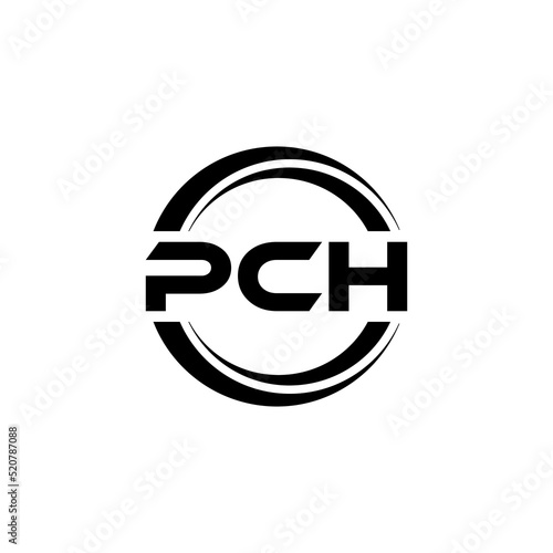 PCH letter logo design with white background in illustrator, vector logo modern alphabet font overlap style. calligraphy designs for logo, Poster, Invitation, etc. photo