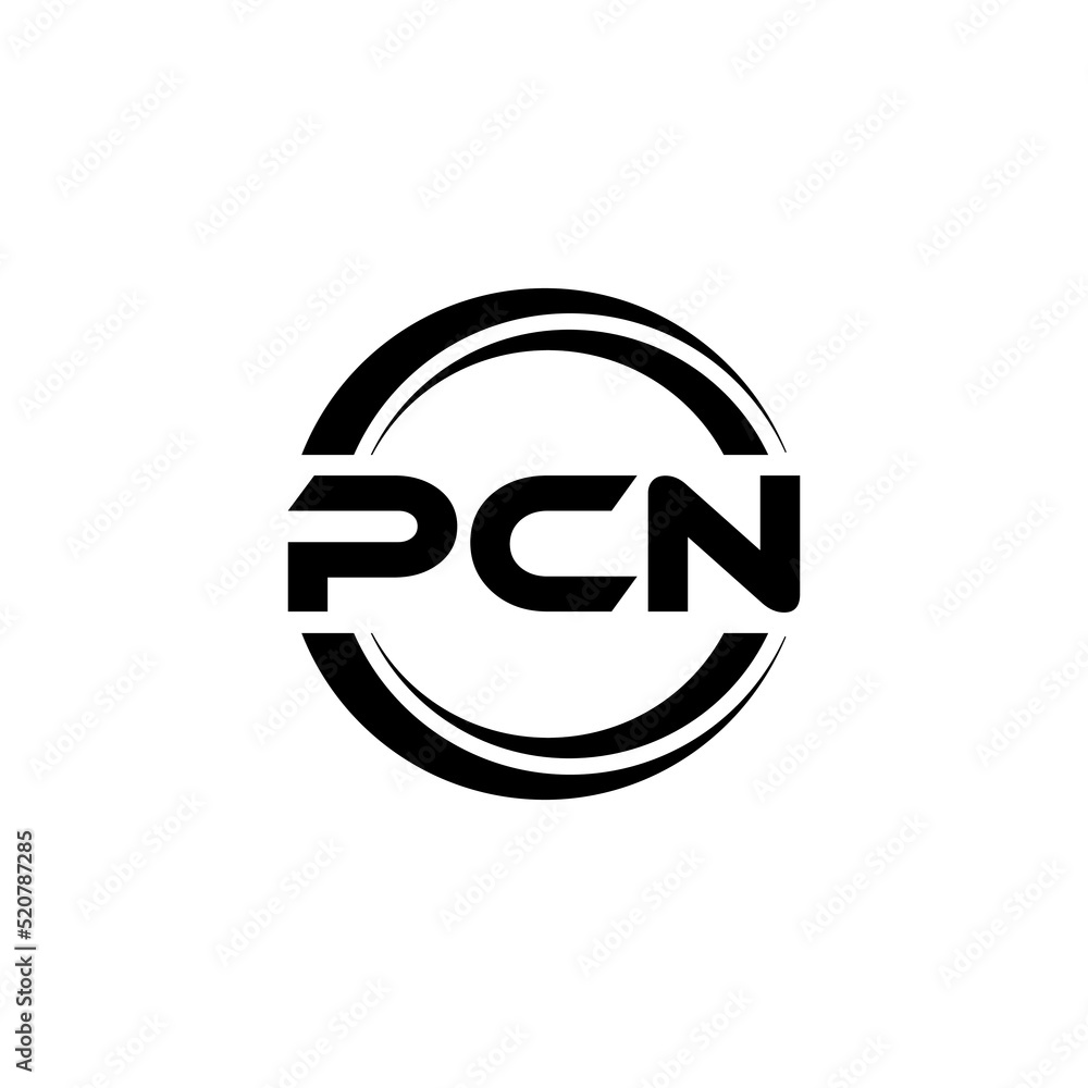 PCN letter logo design with white background in illustrator, vector logo modern alphabet font overlap style. calligraphy designs for logo, Poster, Invitation, etc. - obrazy, fototapety, plakaty 