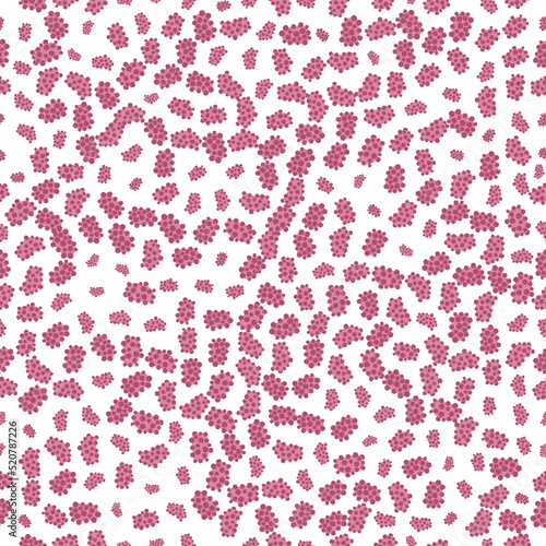 Staphylococcus bacteria under the microscope. Medical research of microbes. Biochemistry and analysis concept. Vector illustration.