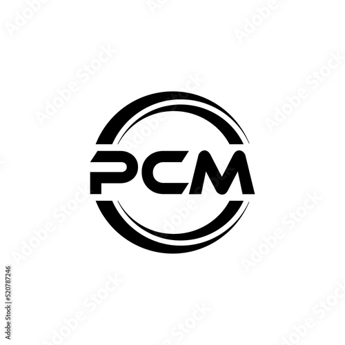PCM letter logo design with white background in illustrator  vector logo modern alphabet font overlap style. calligraphy designs for logo  Poster  Invitation  etc.
