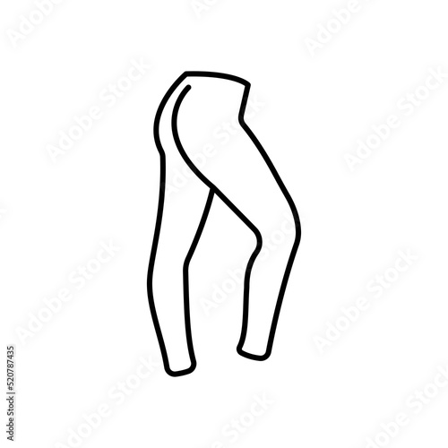 Leggings vector icon outline black simple. EPS 10. Womens cloth illustration.... Flat outline sign.. Shop online concept. Females item of clothing.... Apparel store symbol. Isolated on white