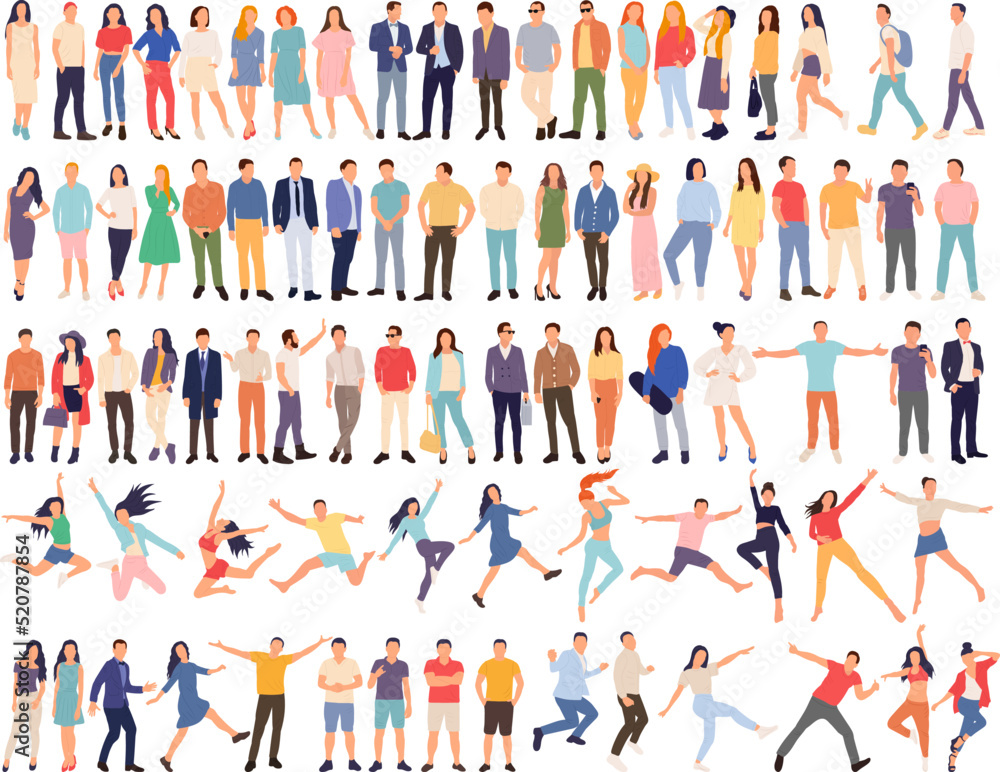 people set in flat style, isolated, vector people set in flat style, isolated, vector