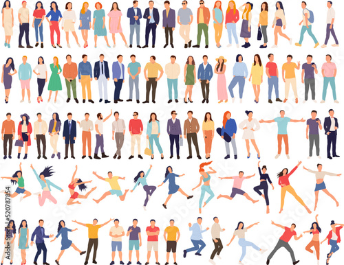 people set in flat style, isolated, vector