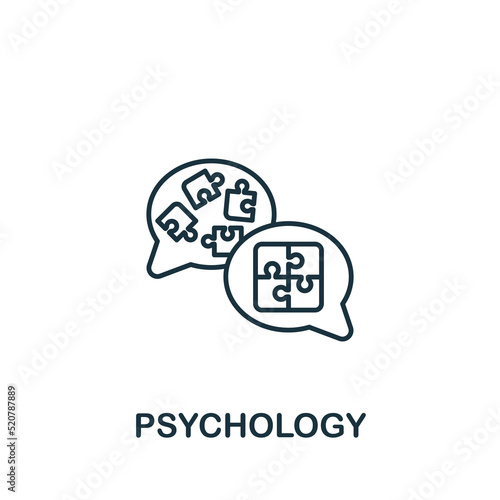 Psychology icon. Monochrome simple Brain Process icon for templates, web design and infographics