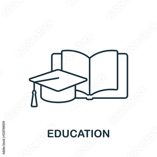 Education icon. Monochrome simple Brain Process icon for templates, web design and infographics