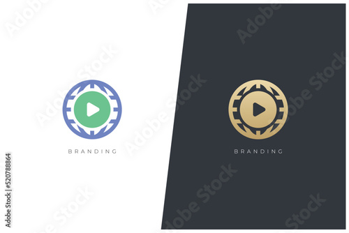 Global Play Multimedia Production Vector Logo Concept