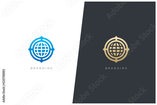 Global Worldwide Marketing Trading Networking Vector Logo Concept