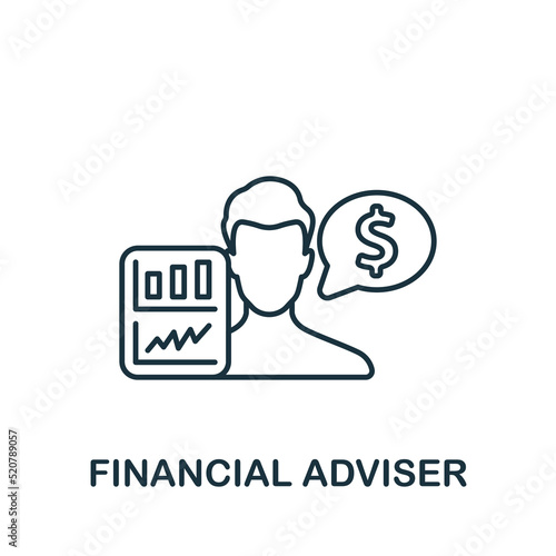 Financial Adviser icon. Monochrome simple Brain Process icon for templates, web design and infographics