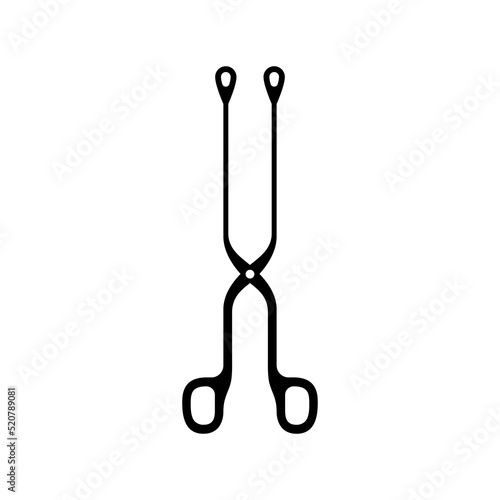 Medical gynecological forceps for abortion, icon vector illustration