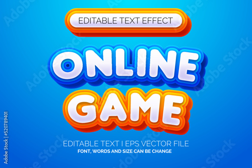 modern gradient online game style blue and orange color text effect