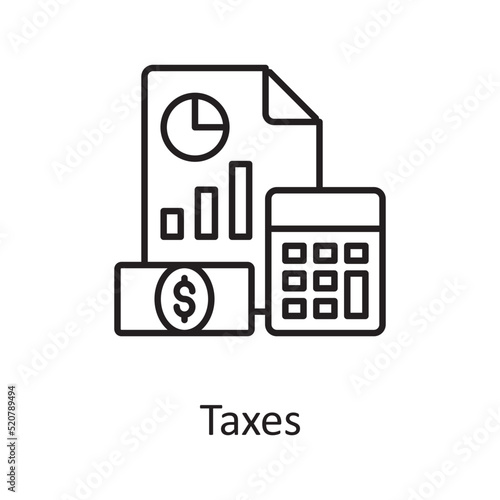 Taxes vector outline Icon Design illustration. Miscellaneous Symbol on White background EPS 10 File