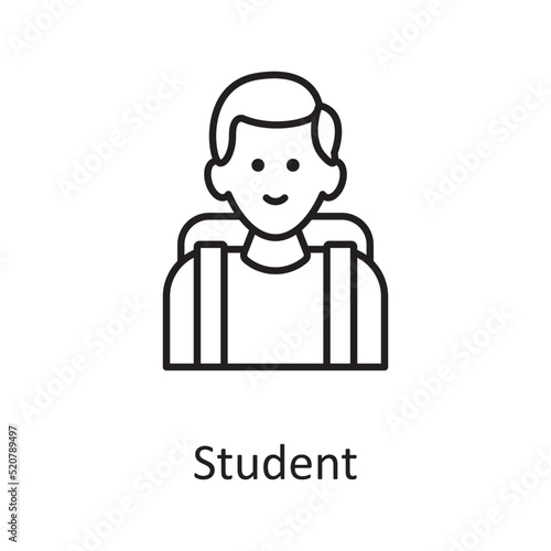 Student vector outline Icon Design illustration. Miscellaneous Symbol on White background EPS 10 File