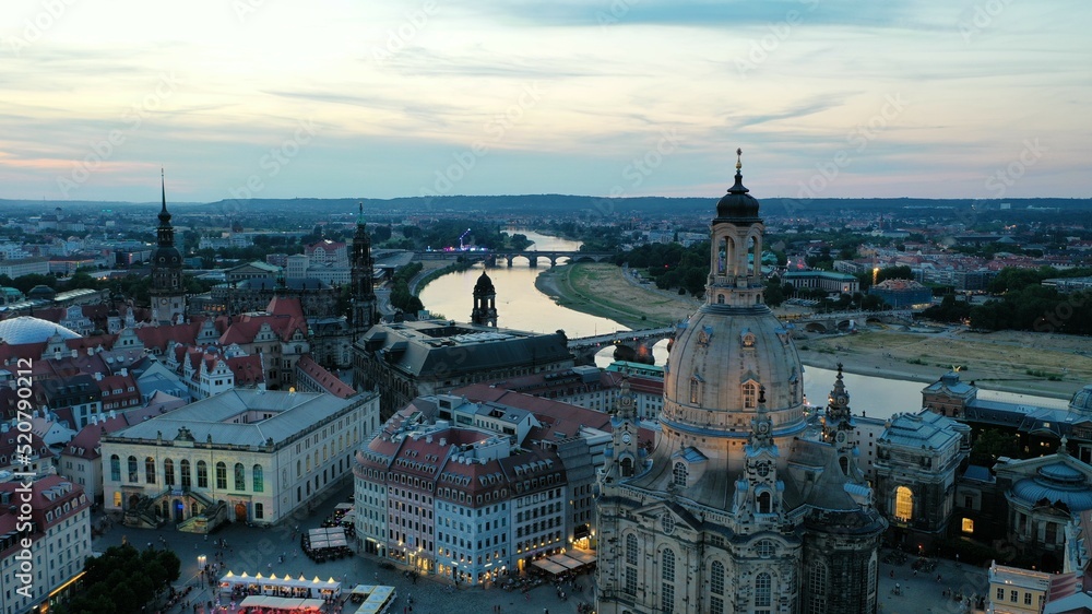 Fototapeta premium Old Evening City. Dresden.
