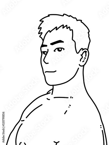 Wallpaper Mural black and white of cute man cartoon for coloring Torontodigital.ca