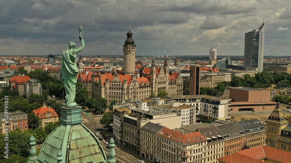 Fototapeta premium Leipzig city view from above.