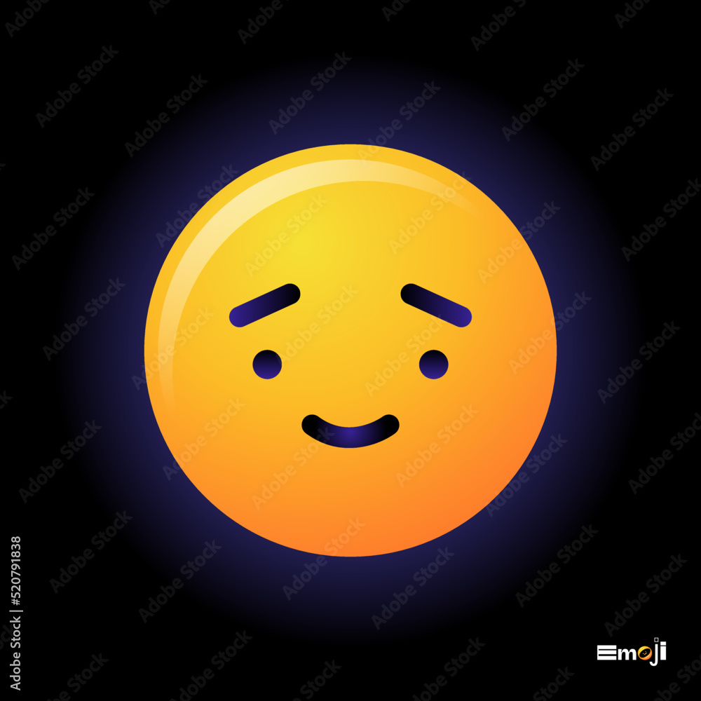 Fototapeta premium Cute round Emoticon. Yellow Emoji faces emoticon smile, digital smiley expression emotion feelings, chat cartoon emotes. Vector illustration icon