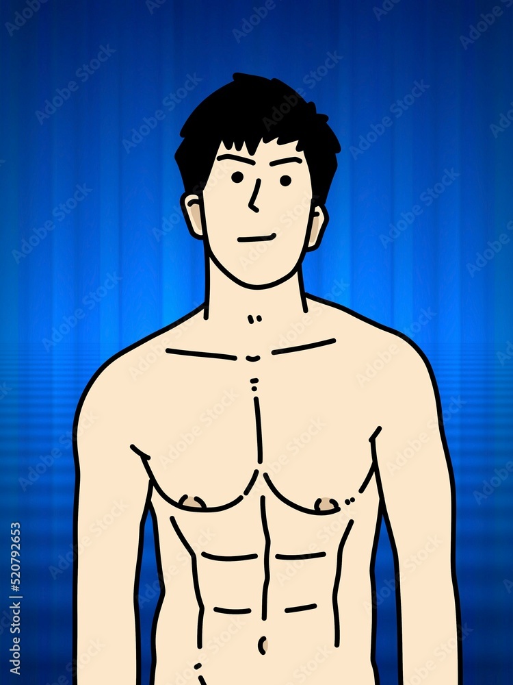 Fototapeta premium cute man cartoon on blue background