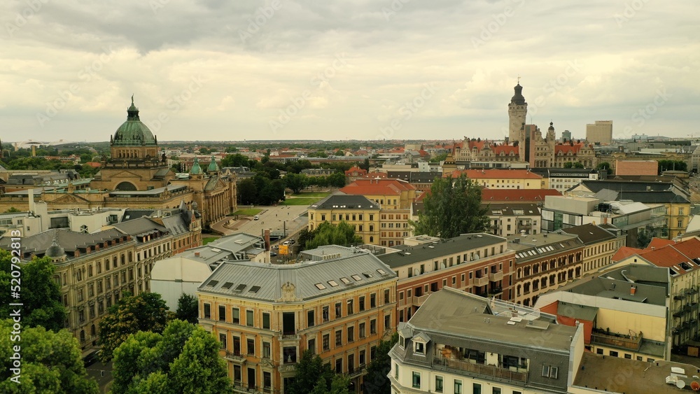 Leipzig city view from above.