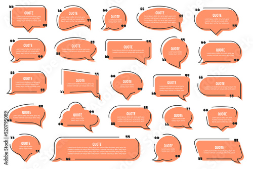 Set of quote bubbles template in a flat design. Vector illustration