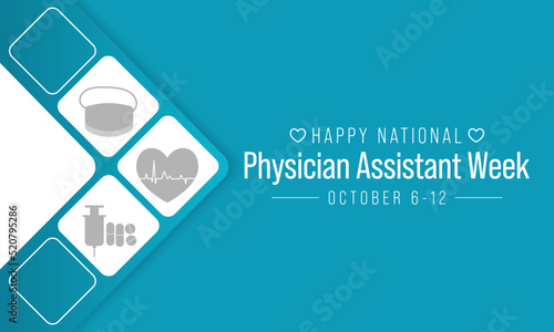 National Physician assistant week is observed every year from October 6 to 12, The role of the PA is to practice medicine under the direction and supervision of a licensed physician. Vector art
